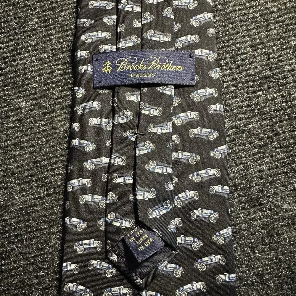 Brooks Brothers Makers Tie Silk Men's Tie Vintage Car Antique Racecar USA